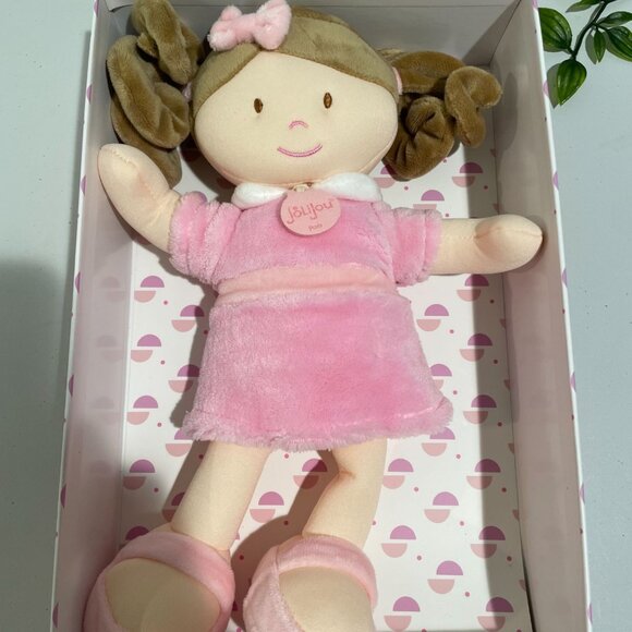 Jolijou Mlle Rose Plush Doll In Pink Dress With Gift Box - Picture 1 of 6